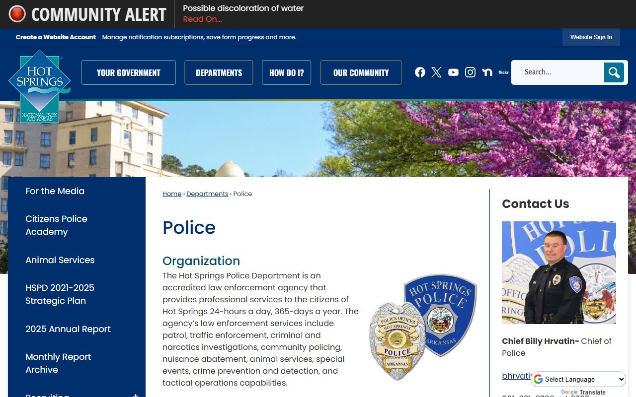 Hot Springs Residents Directory hot springs police department